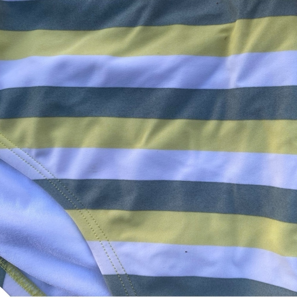 Kona Sol Bikini Yellow Gray Green Stripe Swim Suit Set - Picture 2 of 9